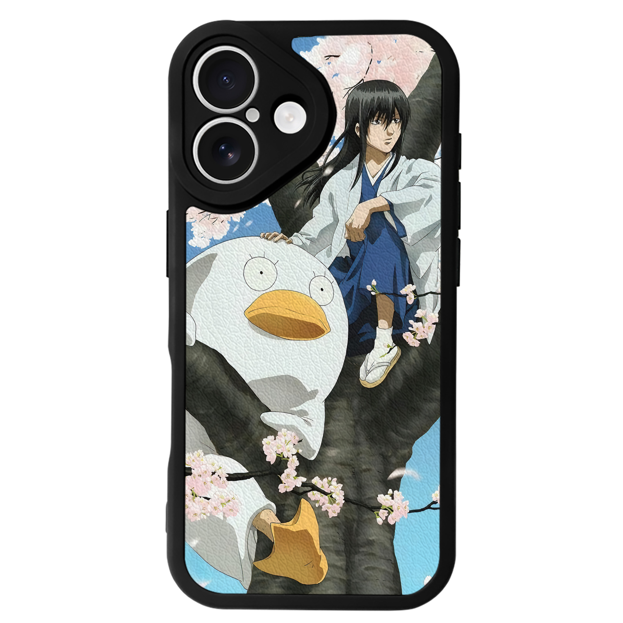 （画像用） ぎんたま 坂田銀時（さかたぎんとき） 神楽 志村新八（しむら しんぱち） GINTAMA Sakata Gintoki Kagura Shimura Shinpachi 【iPhone 16シリーズ対応】シリコンスマホケース（レザー調） 材質：シリコン